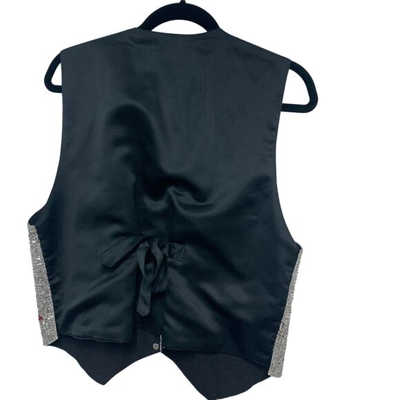 Fashion Fantasy Vintage Sequin Americana USA Western Stars Vest Size Medium - Picture 2 of 4